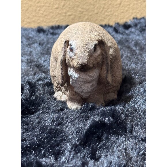 Vintage Stone Critter SC 548 Tan Ceramic Lop-Eared Rabbit Figurine Easter - Picture 4 of 6